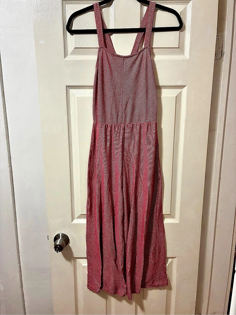 Cato Striped Wide Leg Jumpsuit in Red & White Size Small